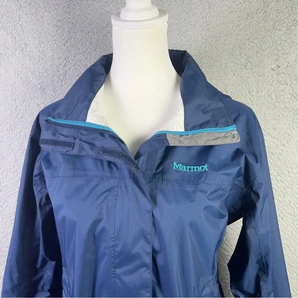 Marmot PreCip Rain Jacket Womens Small Full Zip Hooded Waterproof Outdoors - Picture 2 of 11